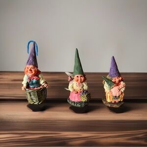 Mini Garden Gnomes Set 2.5” Tall Set Of 3